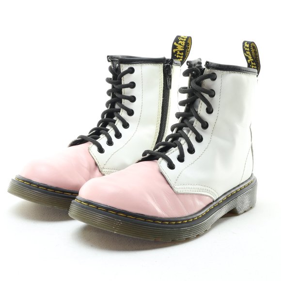 Dr. Martens 1460J Junior Softy T Leather Lace/Zip Boots Pink/White US3 EU34 - Picture 5 of 16
